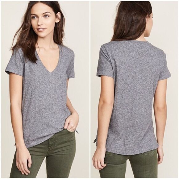 🌺3 FOR $20🌺 - Madewell whisper cotton V-Neck Tee in gray XS - Picture 1 of 4